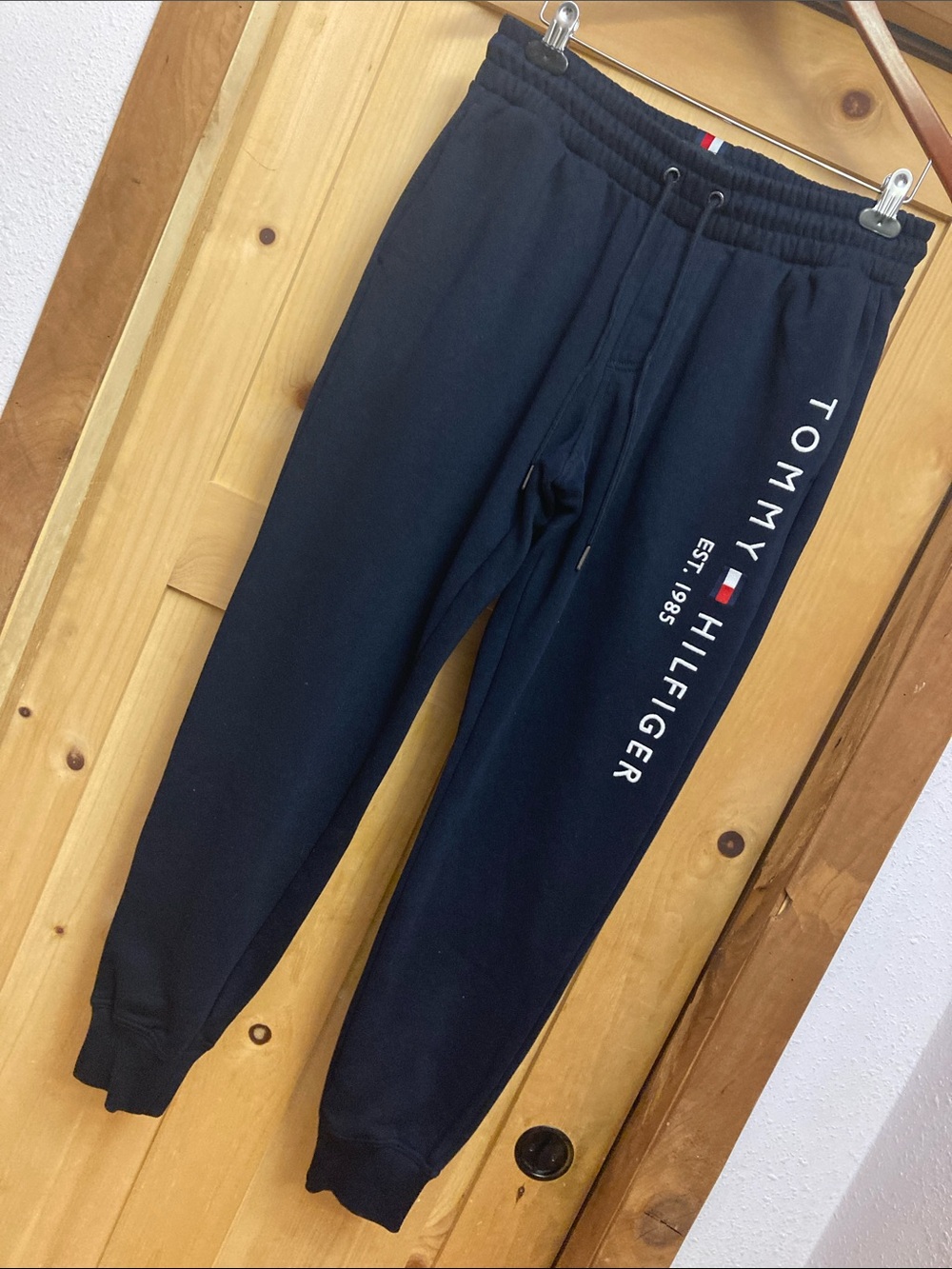 Tommy Hilfiger Navy Sweatpants Joggers with Side Logo